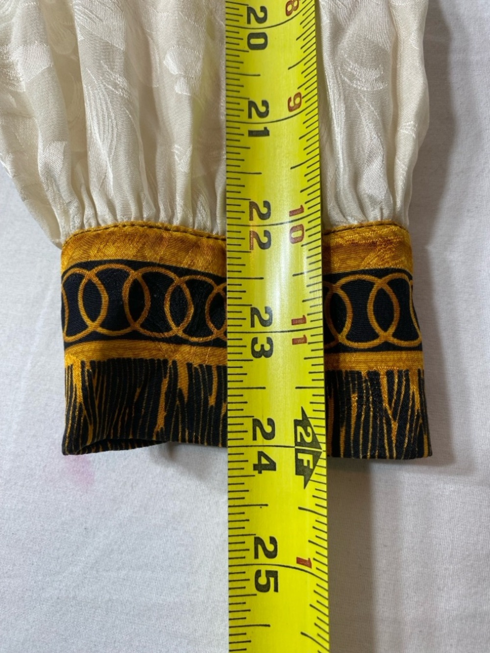 Adrianna Papell Cream and Black 100% Silk Blouse Women’s Size 12 Vintage - Picture 7 of 9
